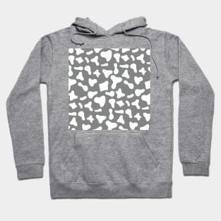 White Dairy Cow Print Pattern on Grey Background Hoodie